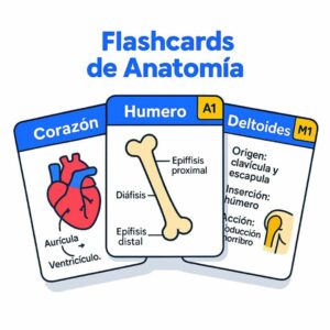 Ejemplo de flashcards o tarjetas de estudio para estudiantes de medicina